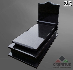 25 nagrobek pojedyńczy czarny granit